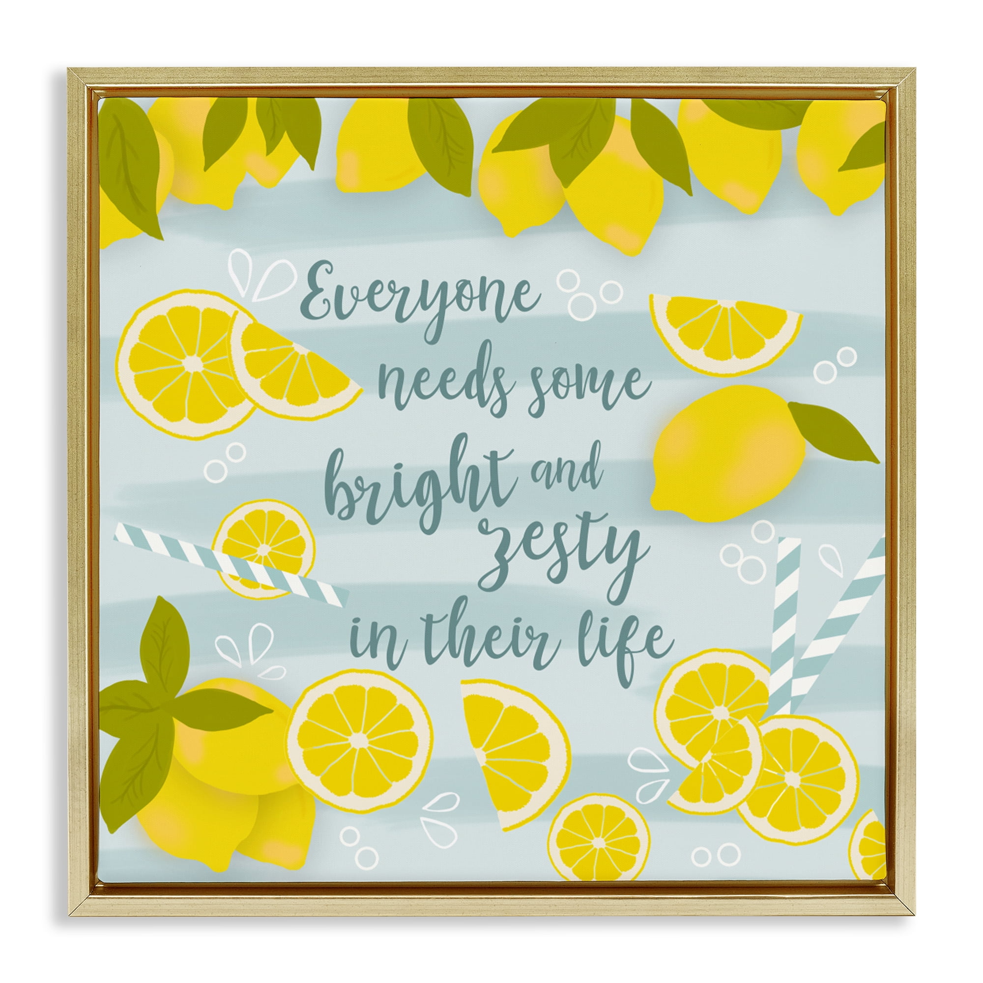 Stupell Industries Everyone Needs Bright & Zesty Gold Framed Floater Canvas Wall Art, design by Anna Quach