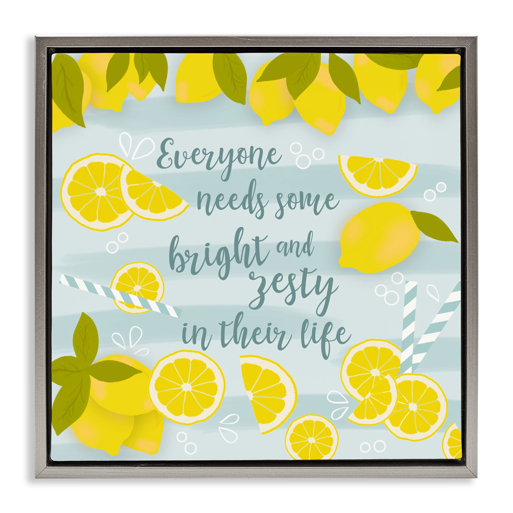 Stupell Industries Everyone Needs Bright & Zesty Gray Framed Floater Canvas Wall Art, design by Anna Quach