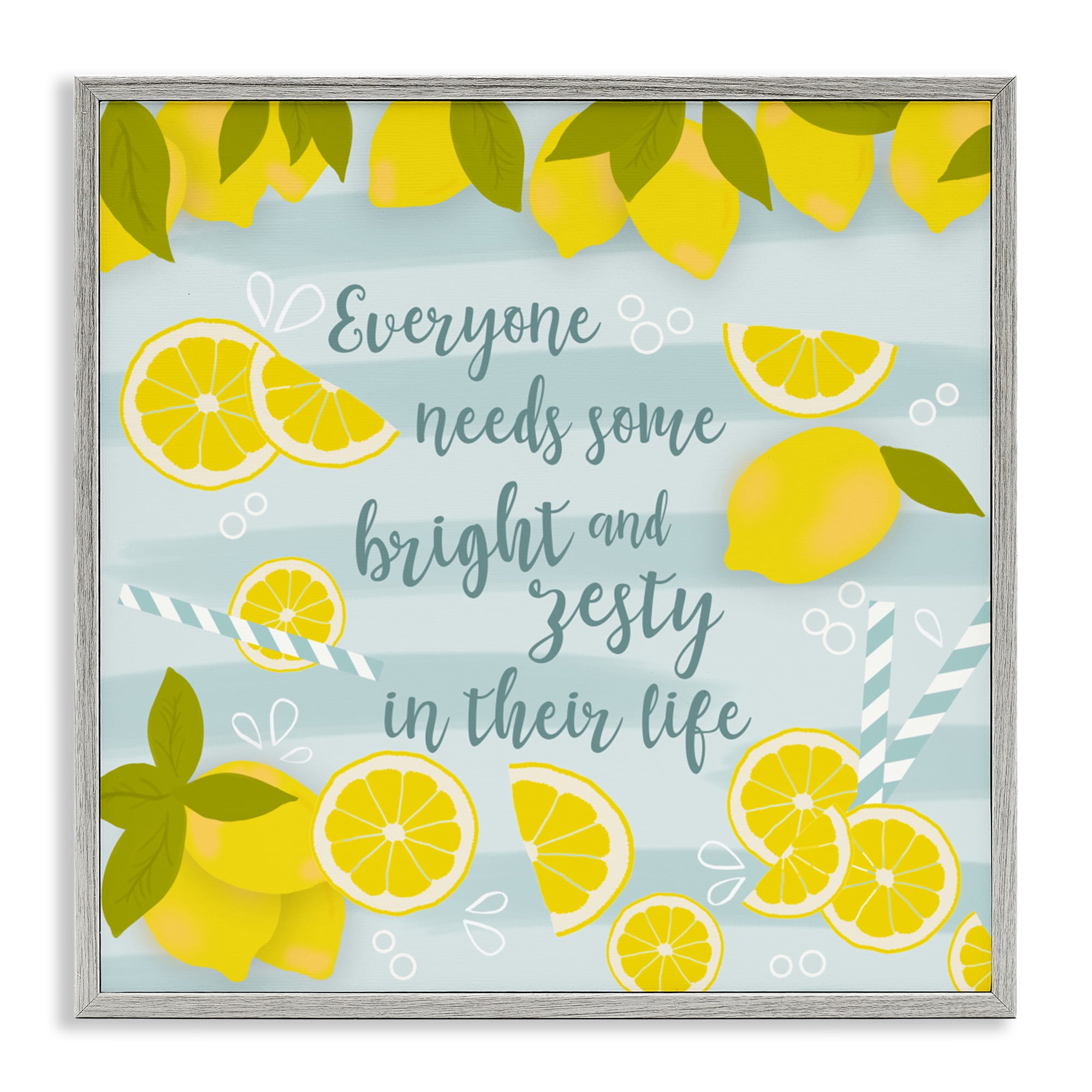 Stupell Industries Everyone Needs Bright & Zesty Gray Framed Giclee Art, design by Anna Quach