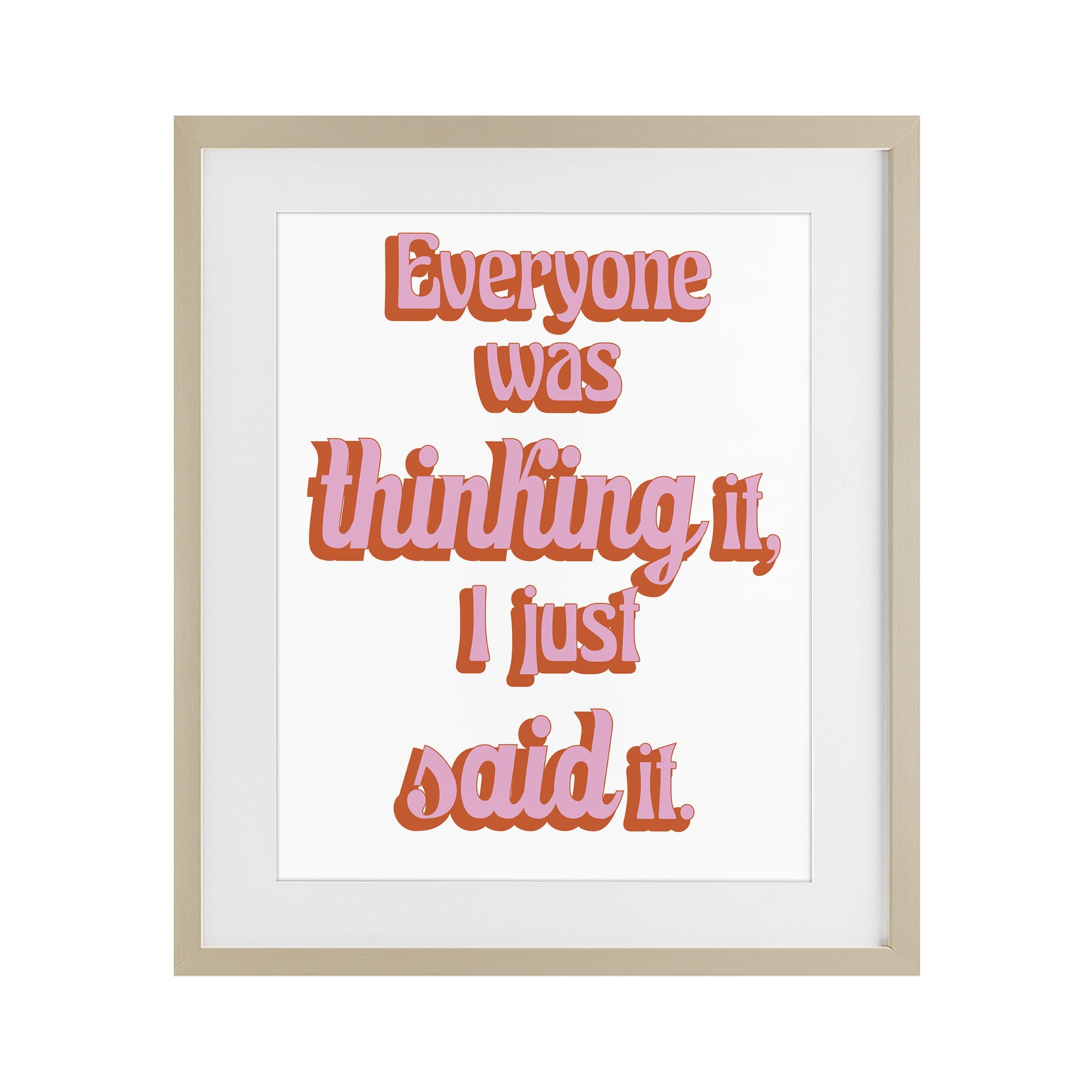 Stupell Industries Everyone Was Thinking It Birch Framed Print Under Glass, design by Elizabeth Medley