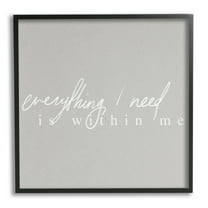 Stupell Industries Everything I Need Inspirational Inspirational Painting Black Framed Art Print Wall Art, 12 x 12