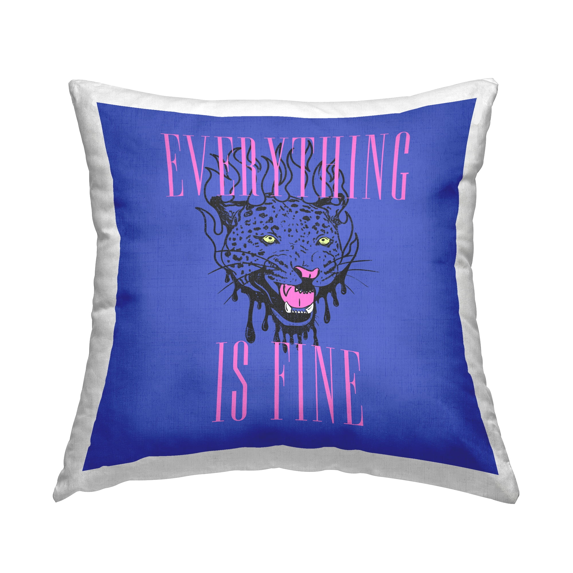 Stupell Industries Everything Is Fine Leopard Decorative Printed Throw Pillow, 18 x 18