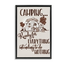 Stupell Industries Everything & Nothing Camping Landscape Painting Black Floater Framed Art Print Wall Art, 17 x 25