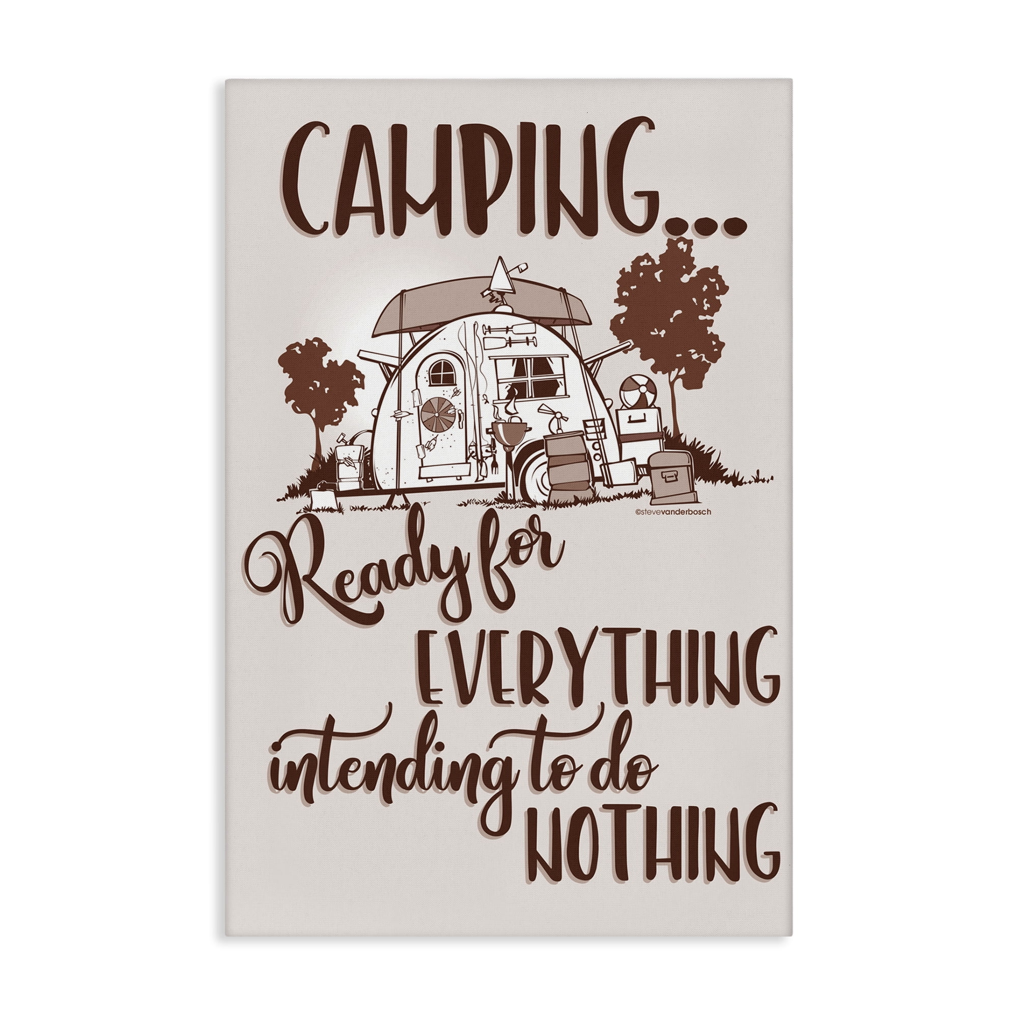 Stupell Industries Everything & Nothing Camping Landscape Painting Gallery Wrapped Canvas Art Print Wall Art, 24 x 36