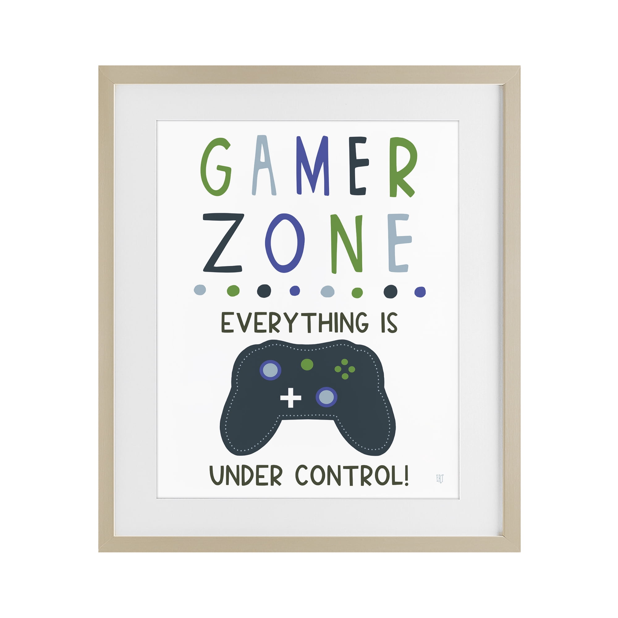 Stupell Industries Everything Under Control Gamer Zone Birch Framed Print Under Glass, design by Elizabeth Tyndall