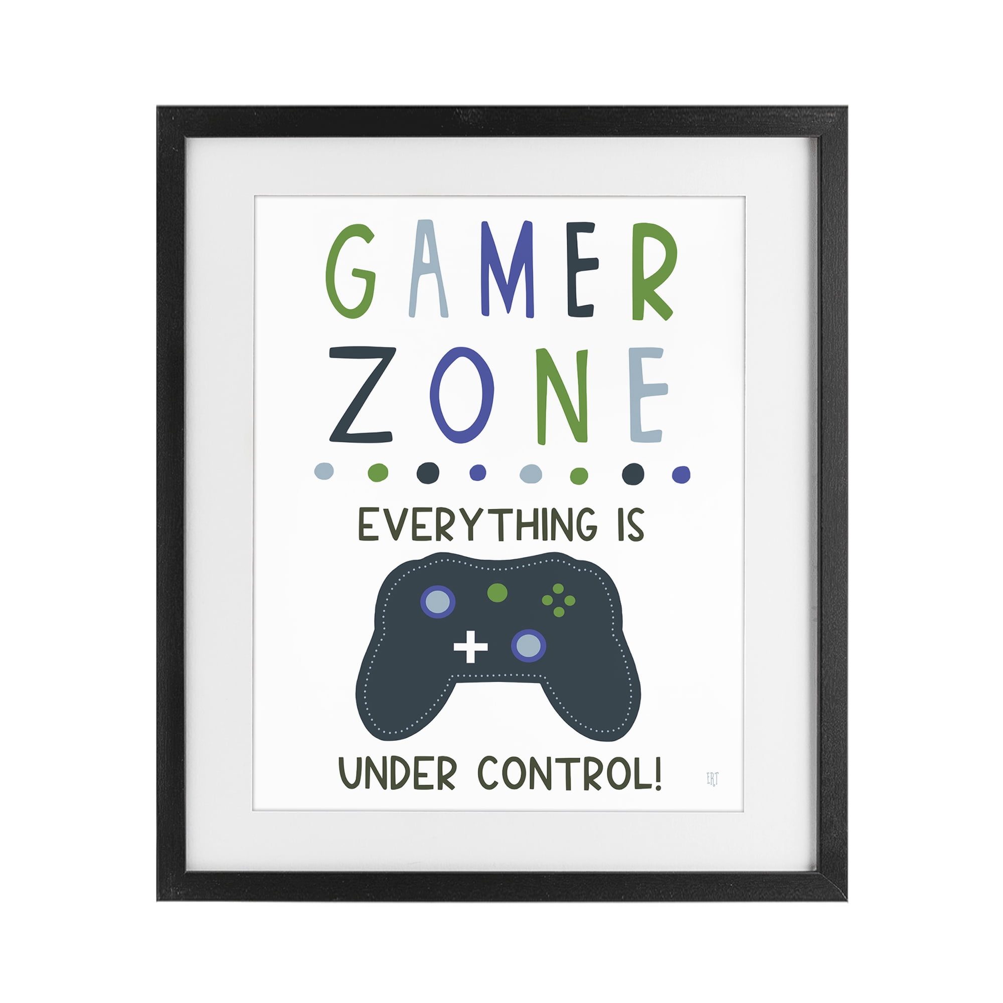 Stupell Industries Everything Under Control Gamer Zone Black Framed Print Under Glass, design by Elizabeth Tyndall