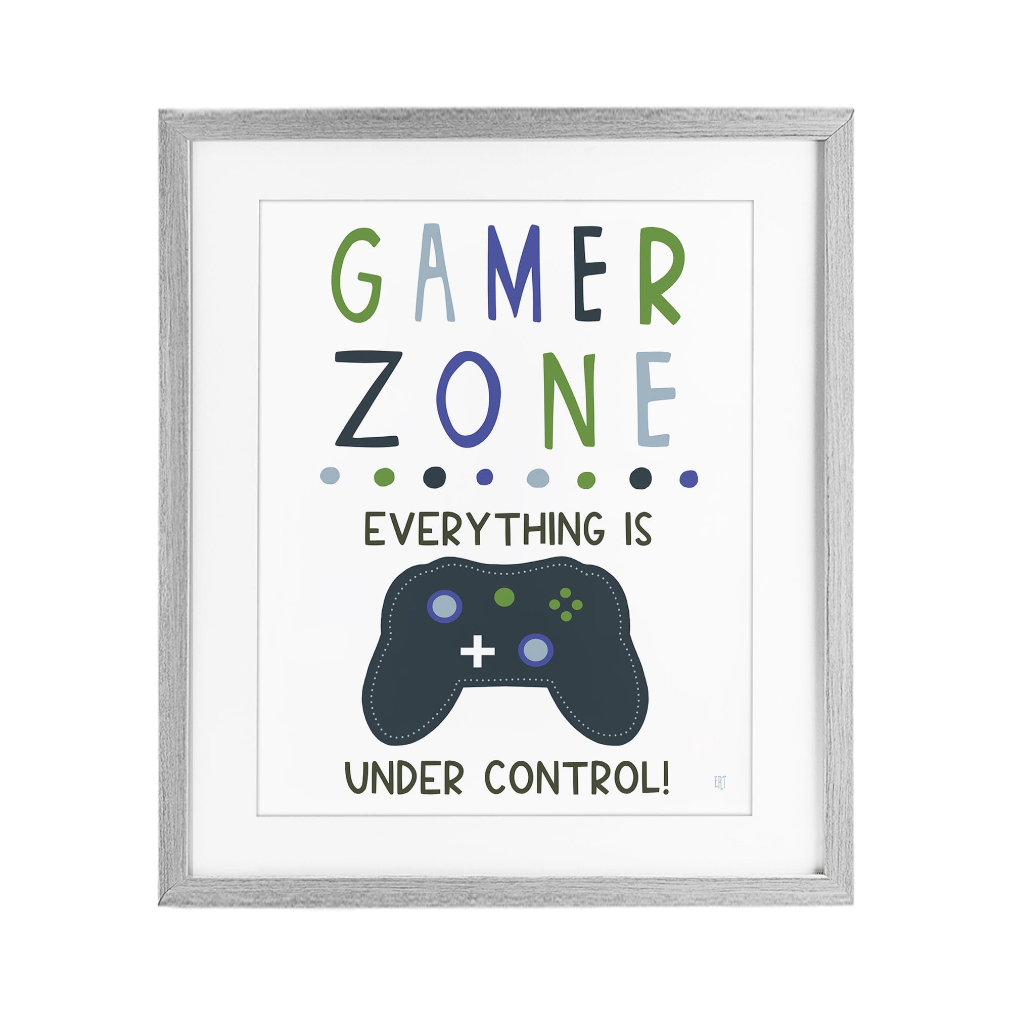 Stupell Industries Everything Under Control Gamer Zone Gray Framed Print Under Glass, design by Elizabeth Tyndall