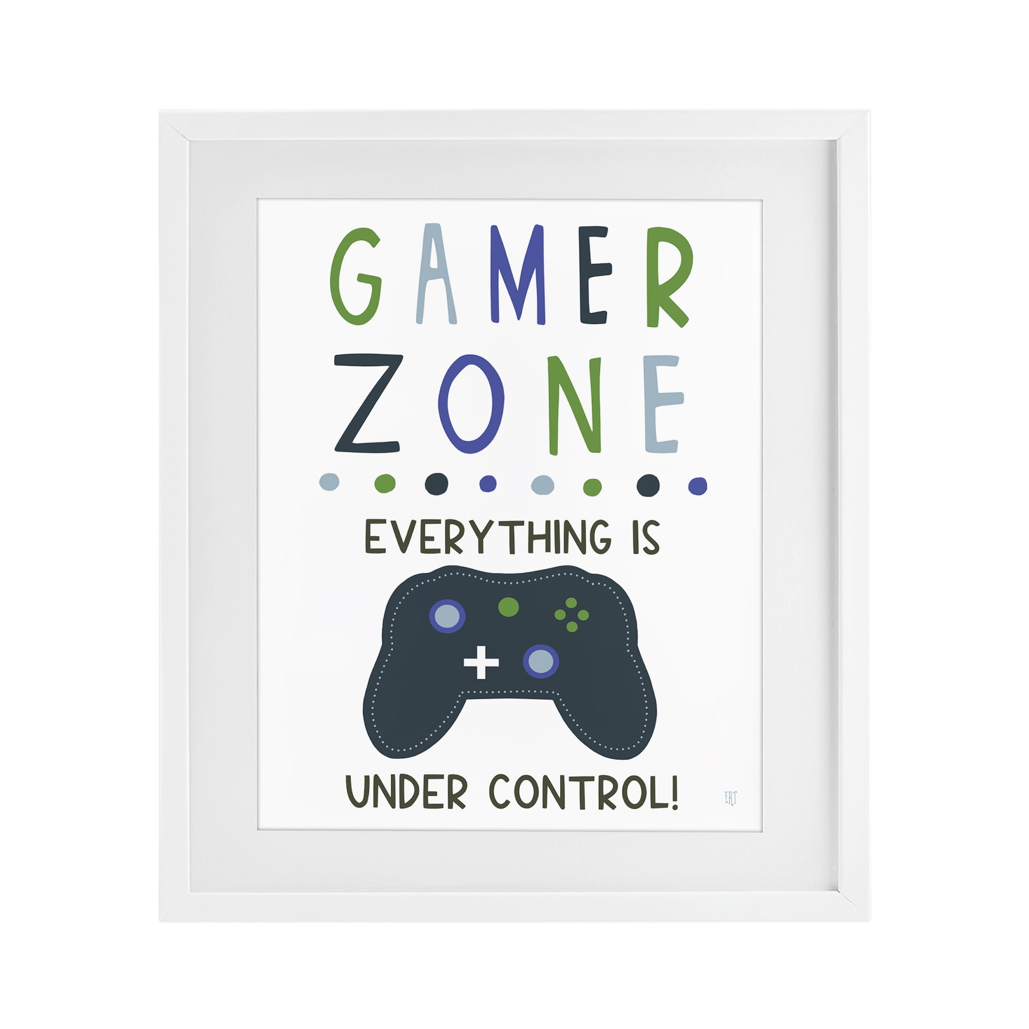 Stupell Industries Everything Under Control Gamer Zone White Framed Print Under Glass, design by Elizabeth Tyndall