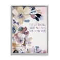 thumbnail image 1 of Stupell Industries Everything You Need Floral Phrase Inspirational Painting Gray Framed Art Print Wall Art, 1 of 5