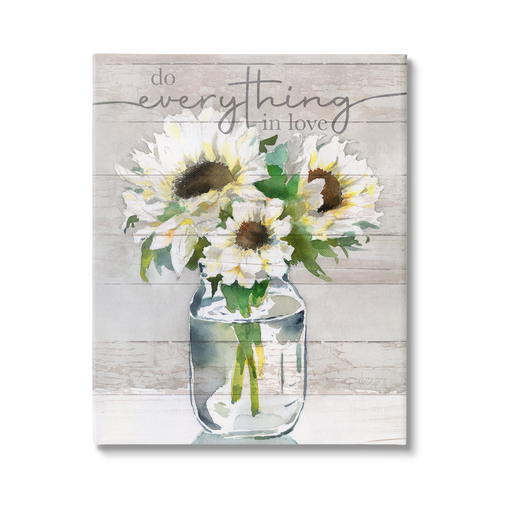 Stupell Industries Everything in Love Romantic Country Blooms Bouquet Graphic Art Gallery Wrapped Canvas Print Wall Art, Design by Theresa Heidel