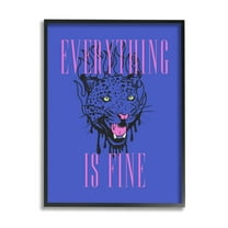 Stupell Industries Everything is Fine Leopard Animals & Insects Painting Black Framed Art Print Wall Art, 11 x 14