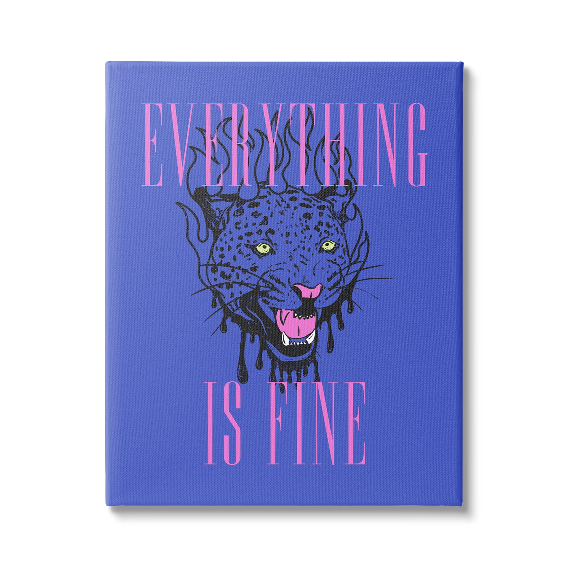 Stupell Industries Everything is Fine Leopard Animals & Insects Painting Gallery Wrapped Canvas Art Print Wall Art, 36 x 48