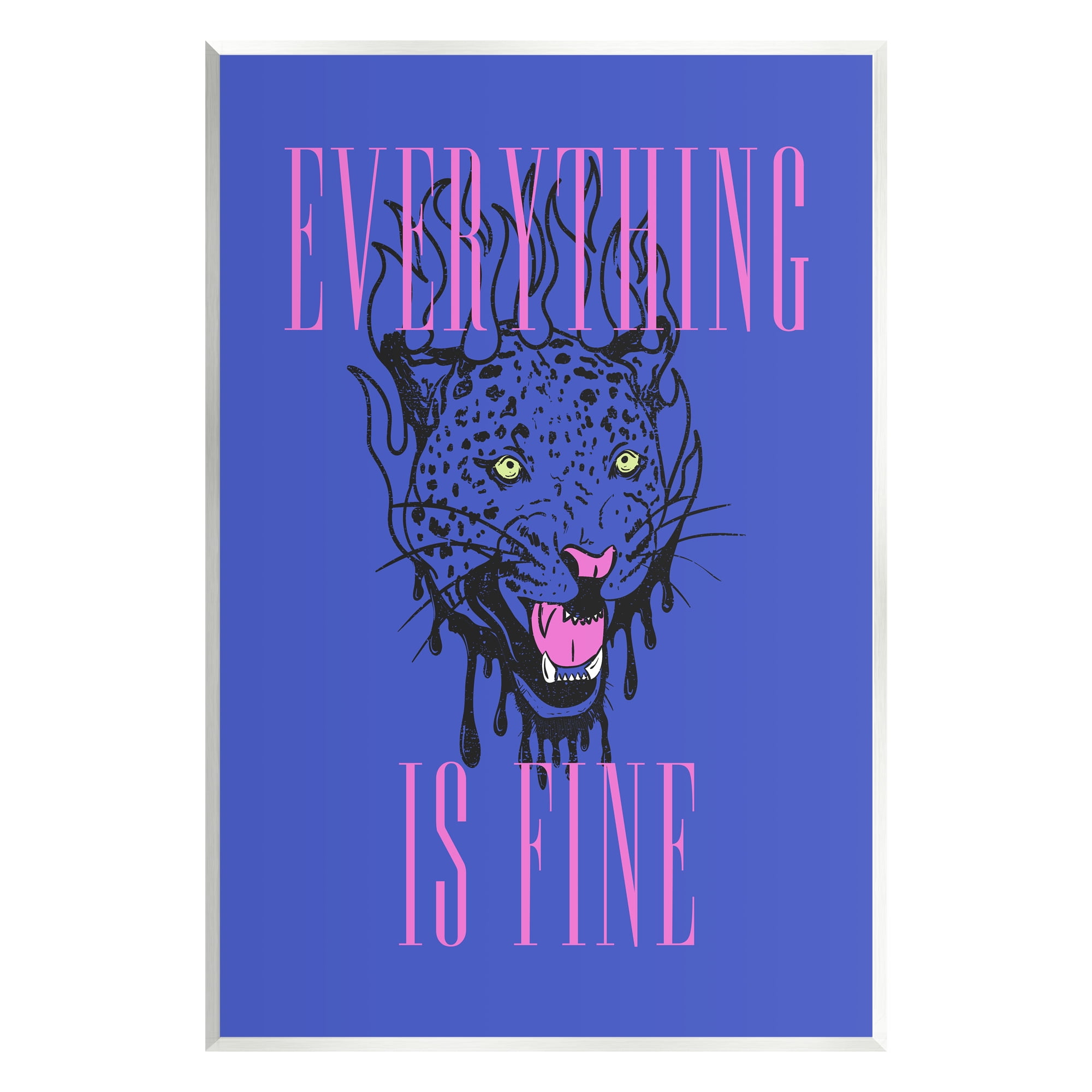 Stupell Industries Everything is Fine Leopard Animals & Insects Painting Unframed Art Print Wall Art, 13 x 19