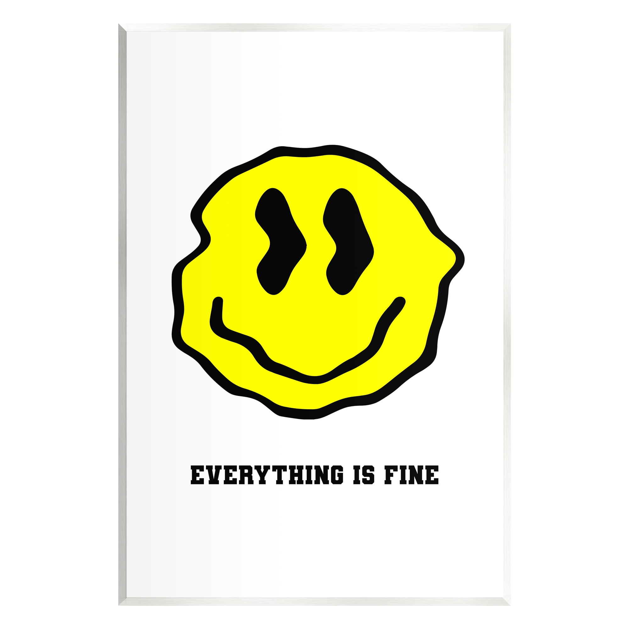 Stupell Industries Everything is Fine Smiley Abstract Painting Unframed Art Print Wall Art, 10 x 15