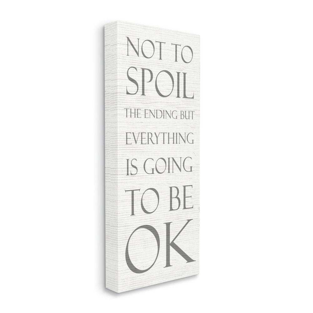 Everything Is Going To Be Okay Quote Canvas Wall Art with Wooden Frame