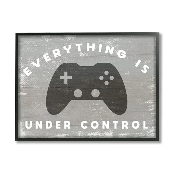 Stupell Industries Everything is Under Control Rustic Video Game Controller Beauty & Fashion Painting Black Framed Art Print Wall Art, 24 x 30