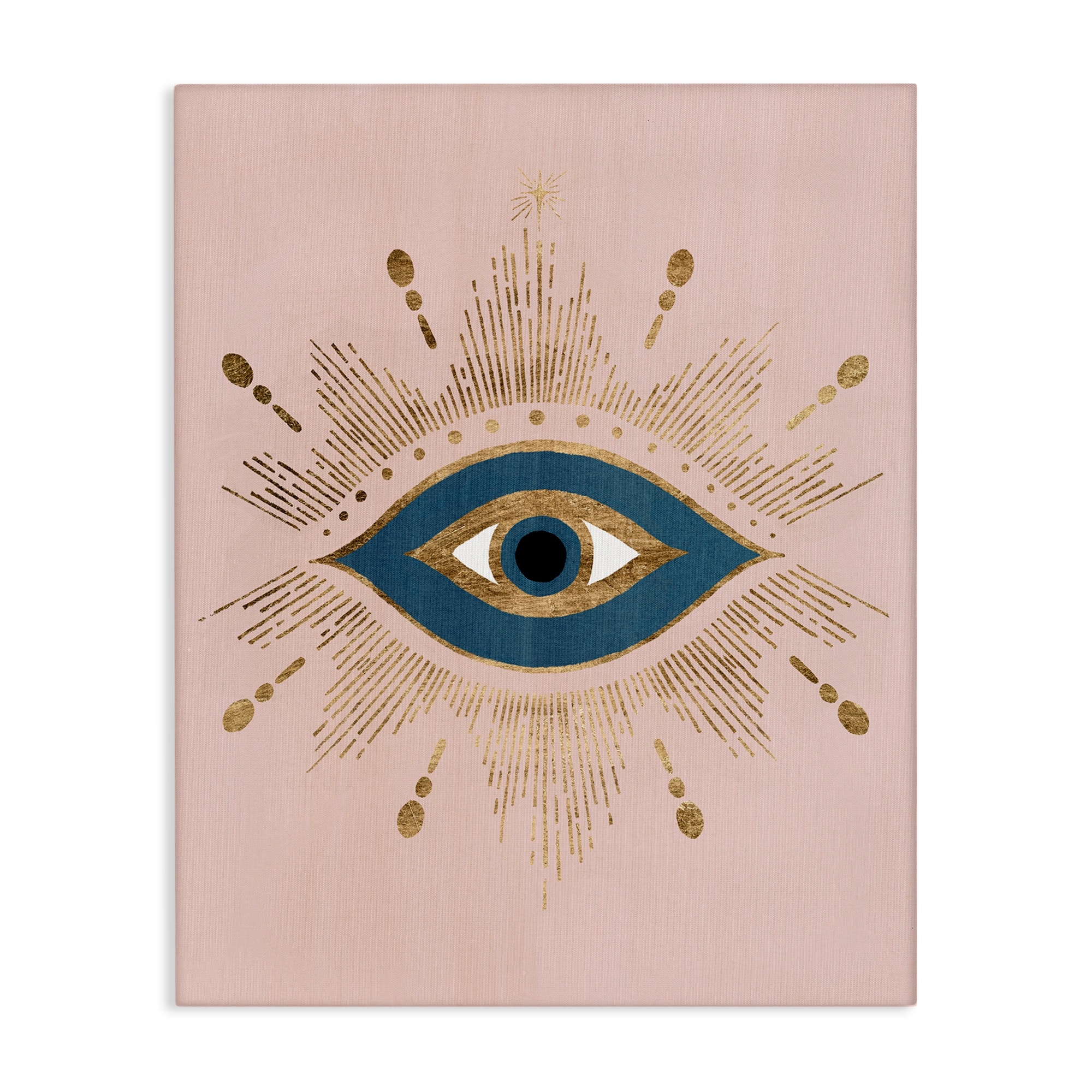Stupell Industries Evil Eye Glam Boho Pattern Bold Blue Pink, 16 x 20, Design by Grace Popp