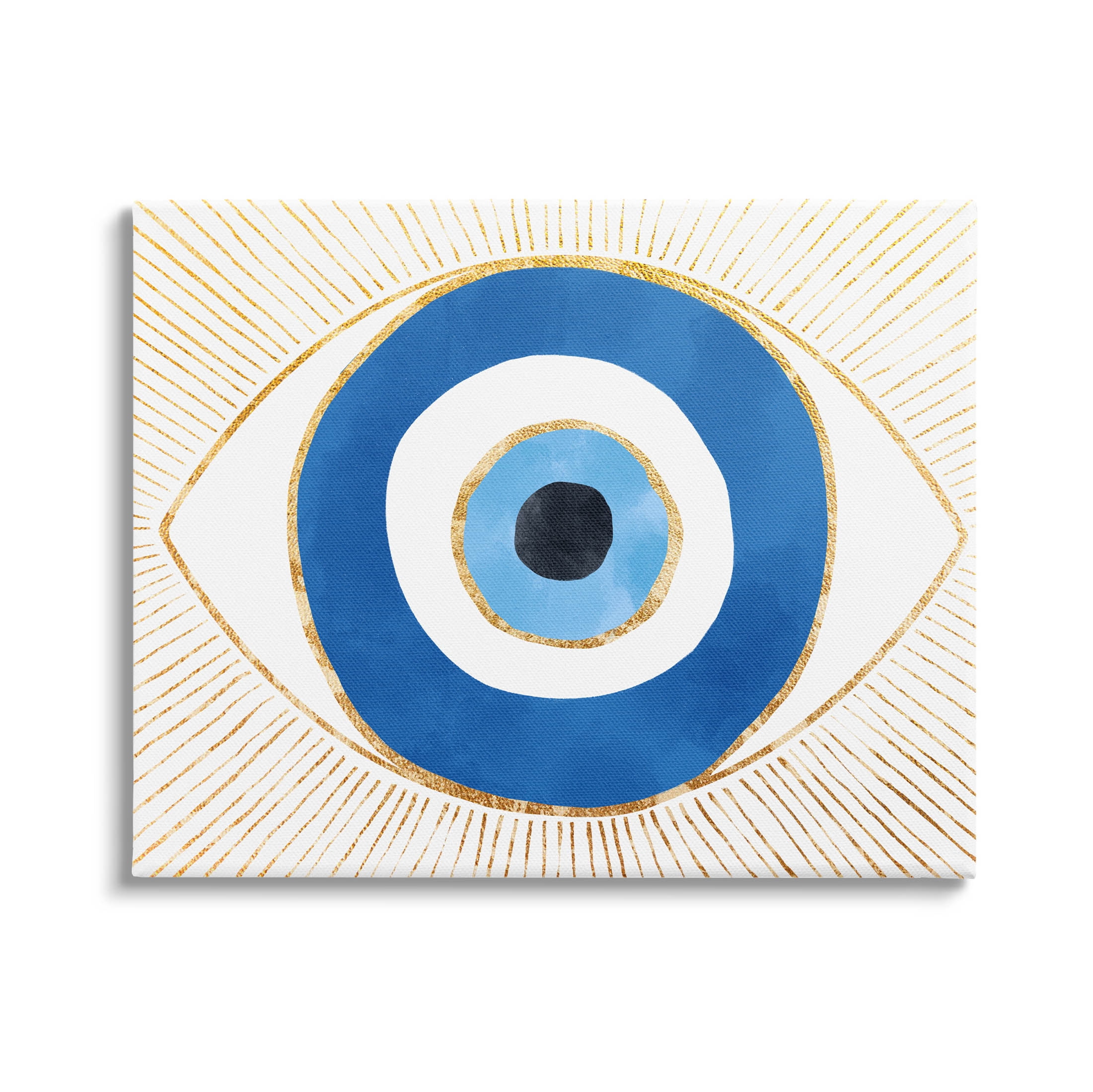 Stupell Industries Evil Eye Shape Striped Mati Symbol Graphic Art Gallery Wrapped Canvas Print Wall Art, Design by Ziwei Li
