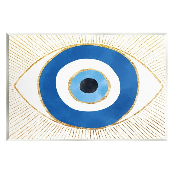 Stupell Industries Evil Eye Shape Striped Mati Symbol Graphic Art Unframed Art Print Wall Art, Design by Ziwei Li