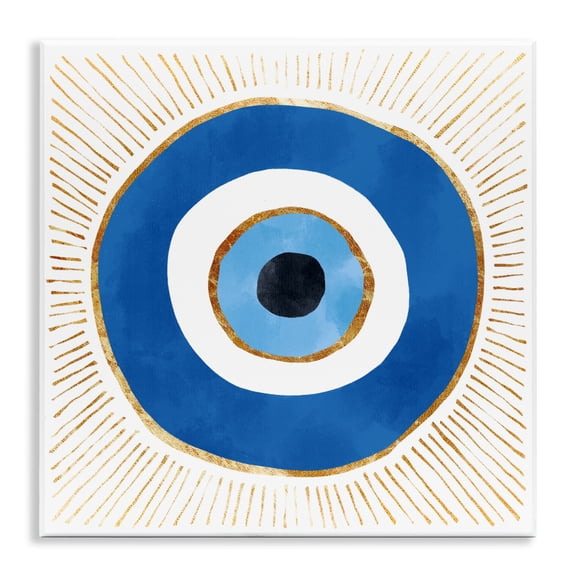 Stupell Industries Bohemian Evil Eye Symbol Striped Rays Wall Plaque Art, 12 x 12, by Ziwei Li