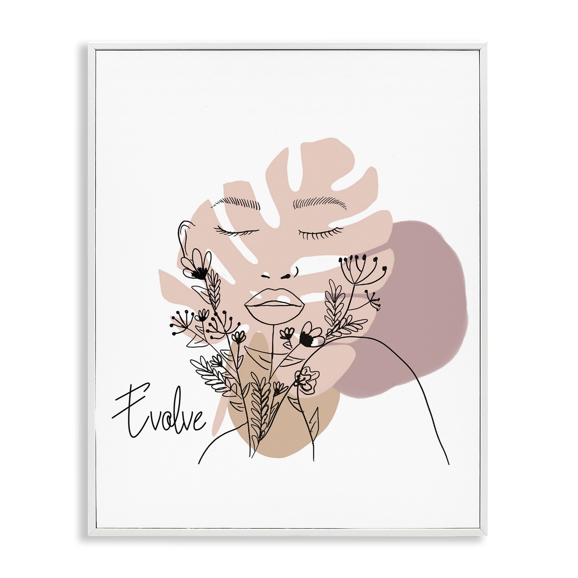 Stupell Industries Evolve Boho Portrait Typography Painting White Framed Art Print Wall Art, 11 x 14