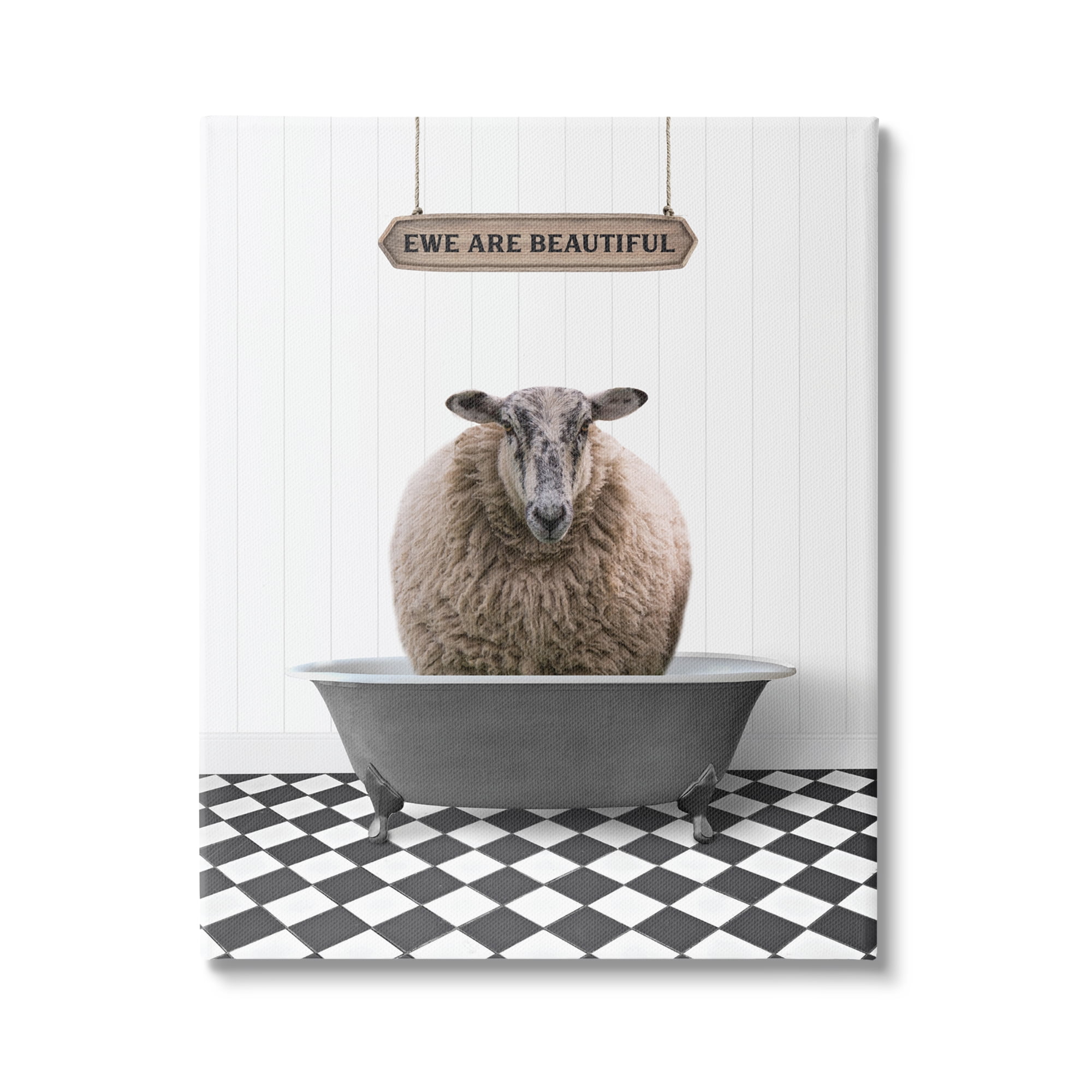 Stupell Industries Ewe Are Beautiful Farmhouse Animals & Insects Painting Gallery Wrapped Canvas Print Wall Art, 36 x 48