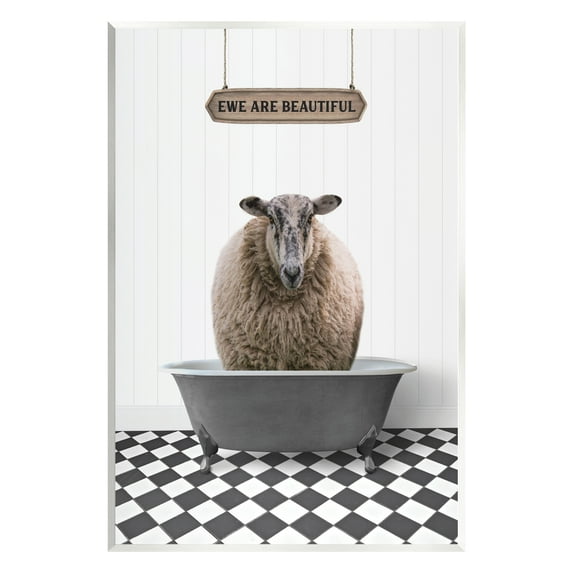 Stupell Industries Ewe Are Beautiful Farmhouse Animals & Insects Painting Unframed Art Print Wall Art, 10 x 15