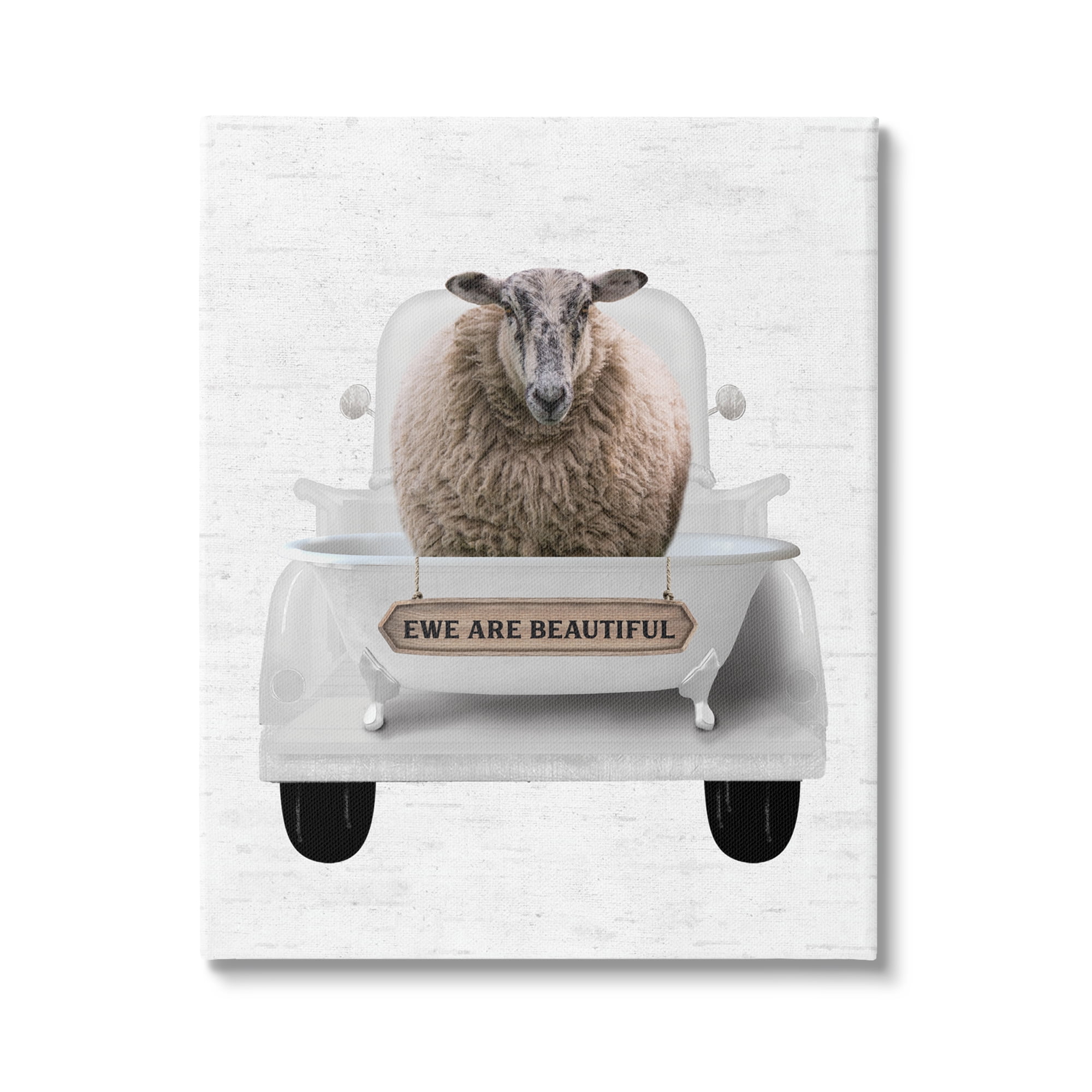 Stupell Industries Ewe Are Beautiful Phrase Animals & Insects Painting Gallery Wrapped Canvas Print Wall Art, 16 x 20