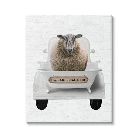Stupell Industries Ewe Are Beautiful Phrase Animals & Insects Painting Gallery Wrapped Canvas Print Wall Art, 16 x 20