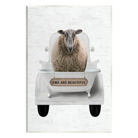 Stupell Industries Ewe Are Beautiful Phrase Animals & Insects Painting Unframed Art Print Wall Art, 10 x 15