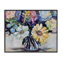 Stupell Industries Exciting Times Bouquet Botanical & Floral Painting Black Framed Art Print Wall Art, 14 x 11