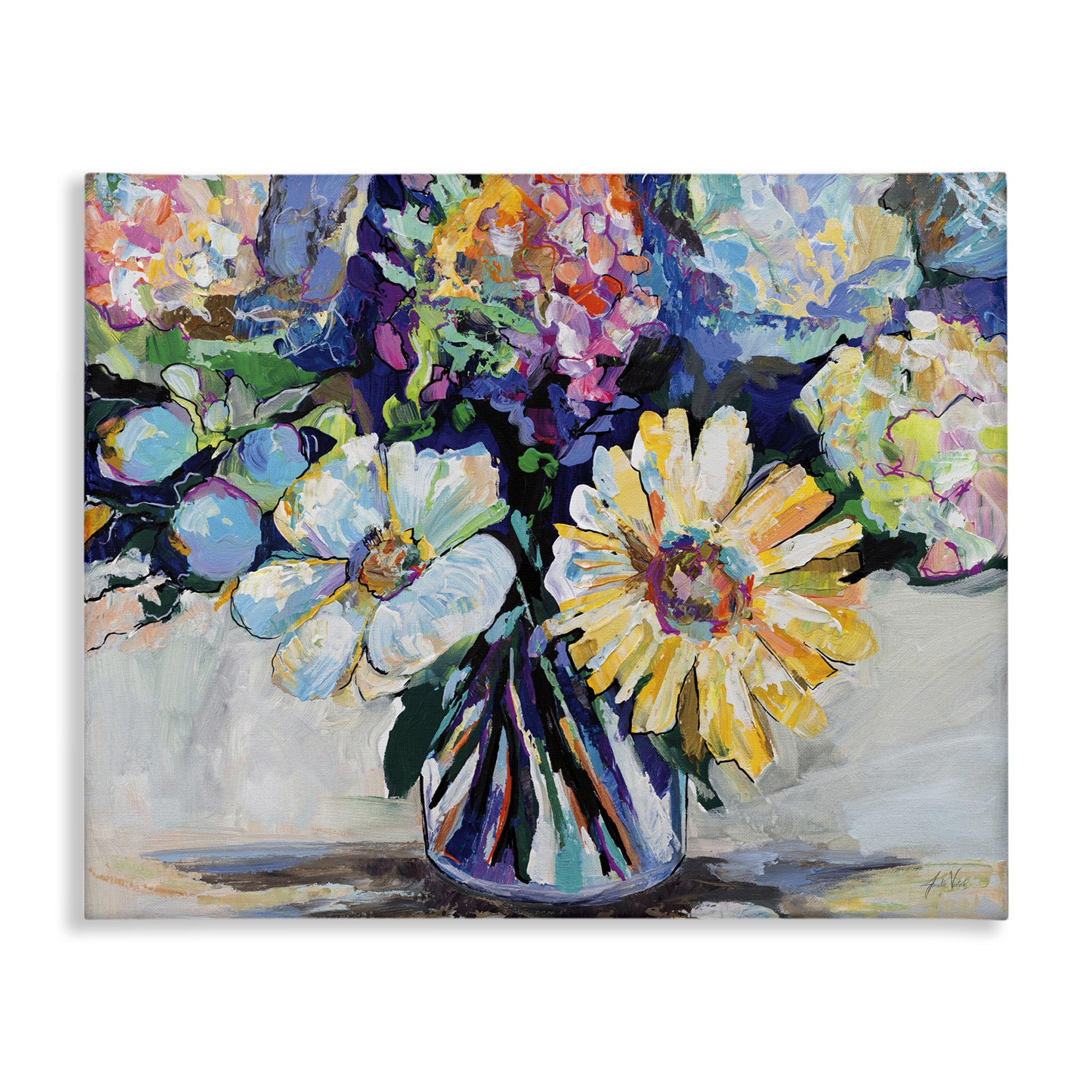 Stupell Industries Exciting Times Bouquet Botanical & Floral Painting Gallery Wrapped Canvas Art Print Wall Art, 20 x 16