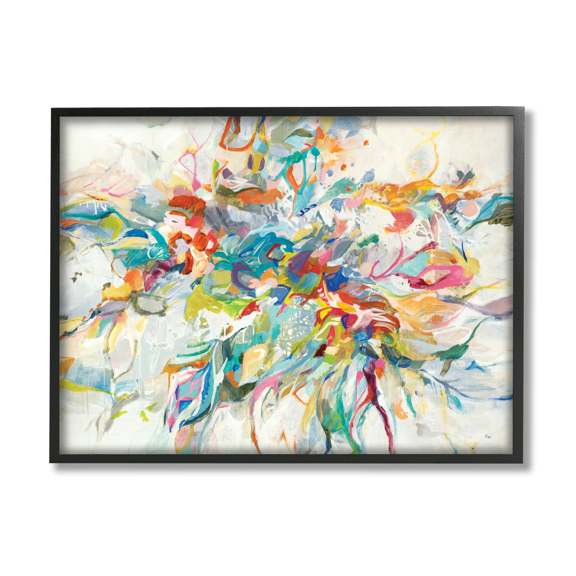 Stupell Industries Exciting Tropical Shapes Abstraction Blue Red Pop,24 x 30,Designed by Lisa Ridgers