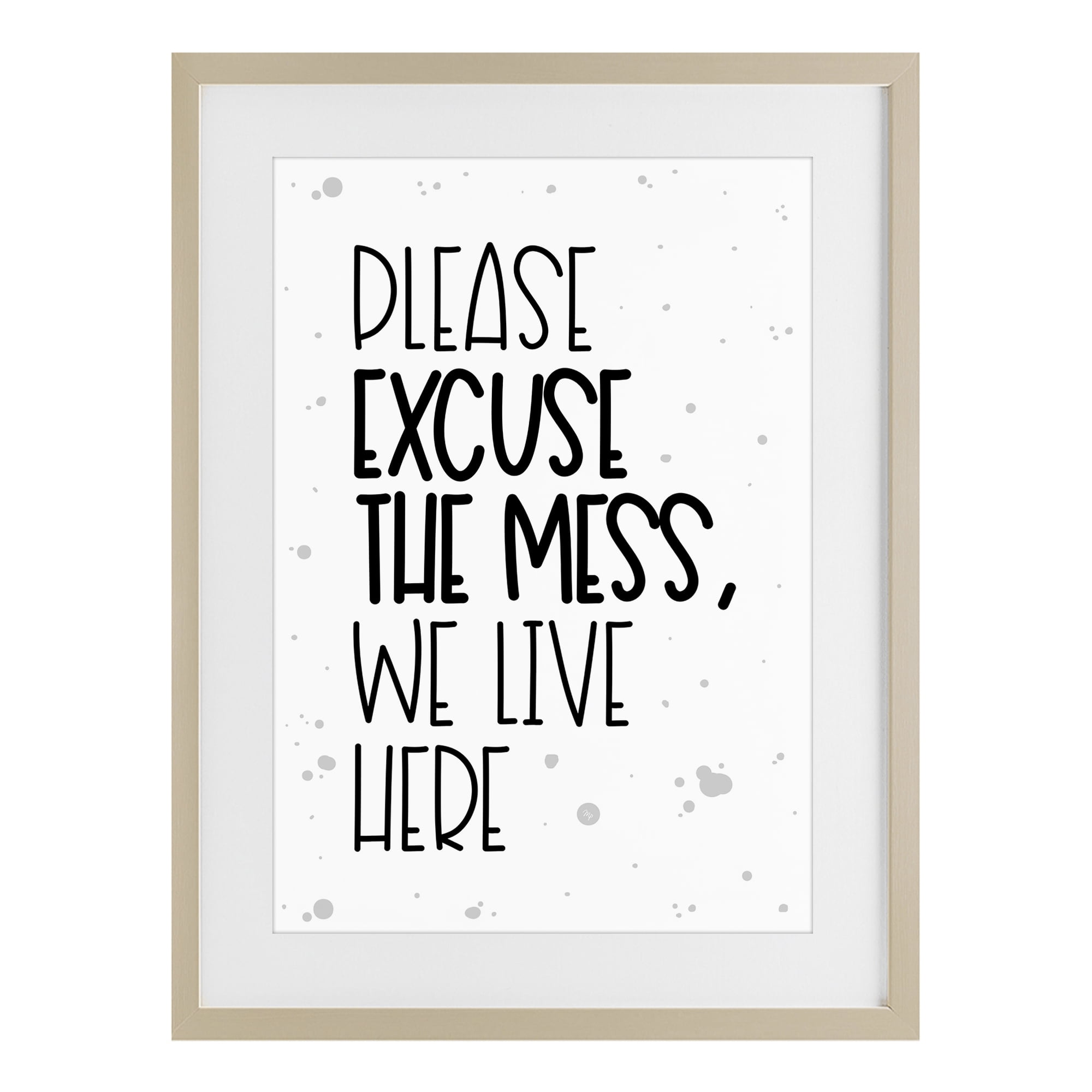 Stupell Industries Excuse the Mess Bold Birch Framed Print Under Glass, design by Martina Pavlova