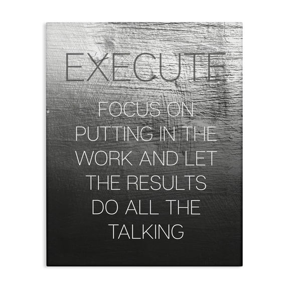 Stupell Industries Execute Motivational Definition Text & Numbers Painting Wrapped Canvas Art Print Wall Art, 24 x 30