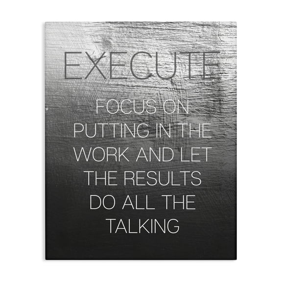 Stupell Industries Execute Motivational Definition Text & Numbers Painting Wrapped Canvas Art Print Wall Art, 30 x 40