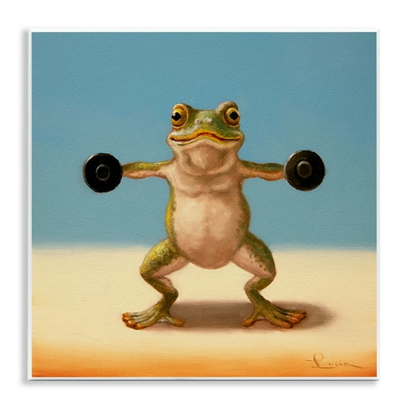 Stupell Industries Exercise Weights Frog Sports & Sports Teams Painting Unframed Art Print Wall Art, 12 x 12