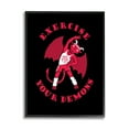 thumbnail image 1 of Stupell Industries Exercise Your Demons Funny Red Devil Workout Framed Wall Art, 24 x 30, Design by Michael Buxton, 1 of 5