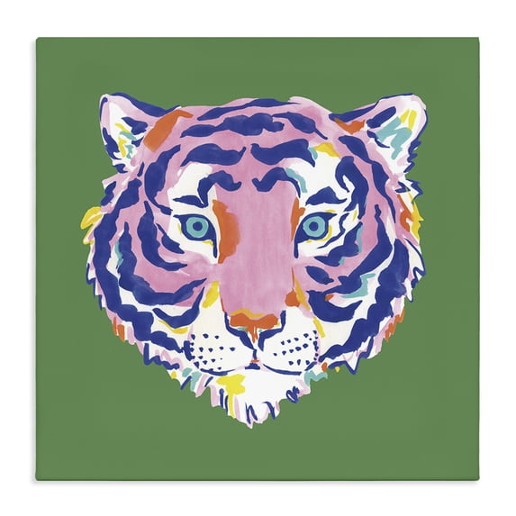 Stupell Industries Eclectic Exotic Boho Tiger Face Canvas Art, 24 x 24, by Karolina Sato