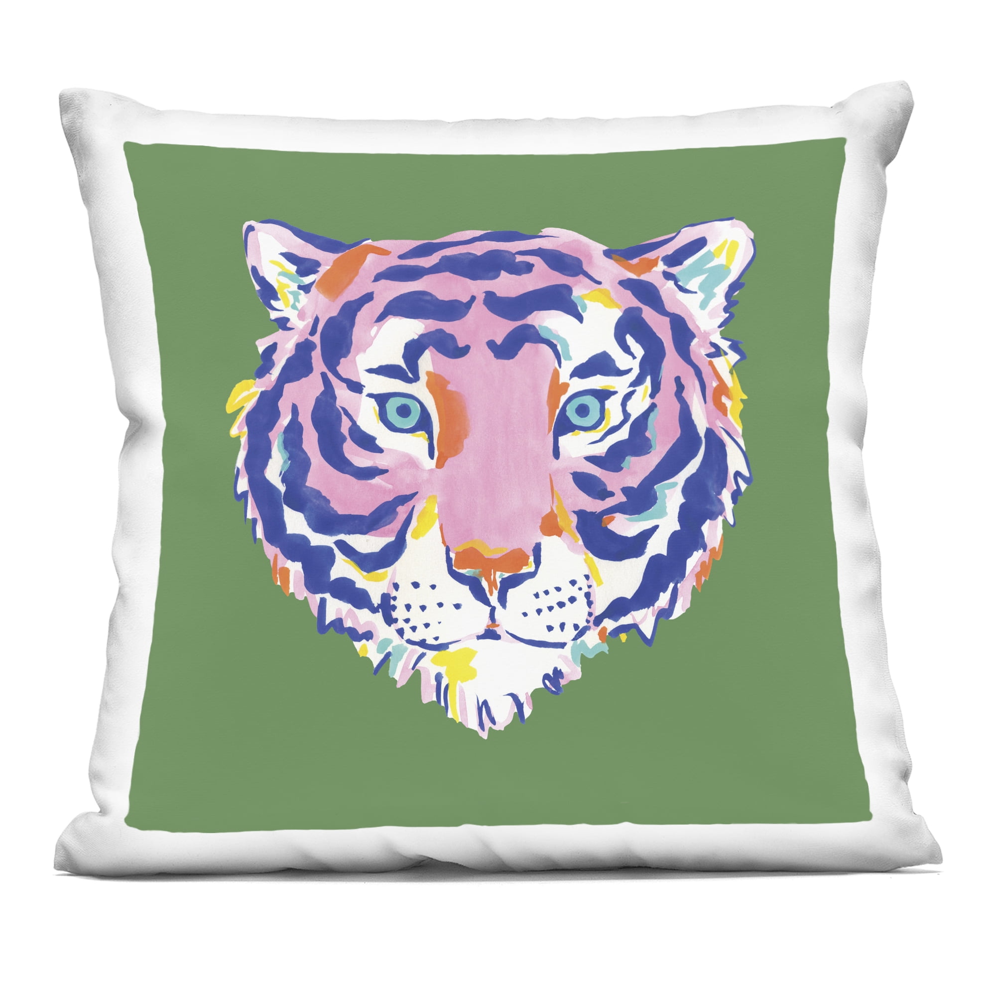 Stupell Industries Exotic Boho Tiger Face Decorative Printed Throw Pillow, design by Karolina Sato, 18 x 7 x 18