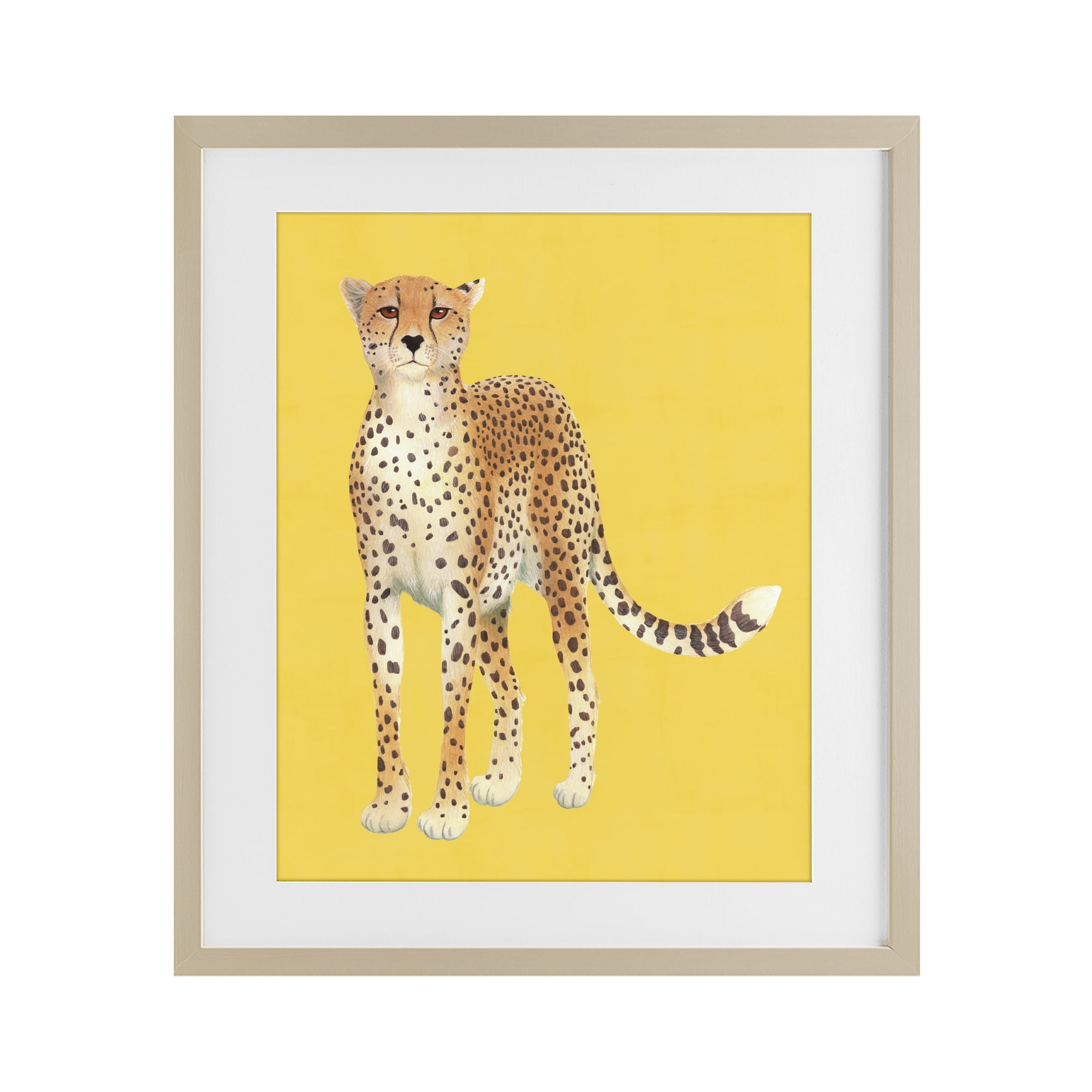 Stupell Industries Exotic Cheetah over Yellow Birch Framed Print Under Glass, design by Karolina Sato