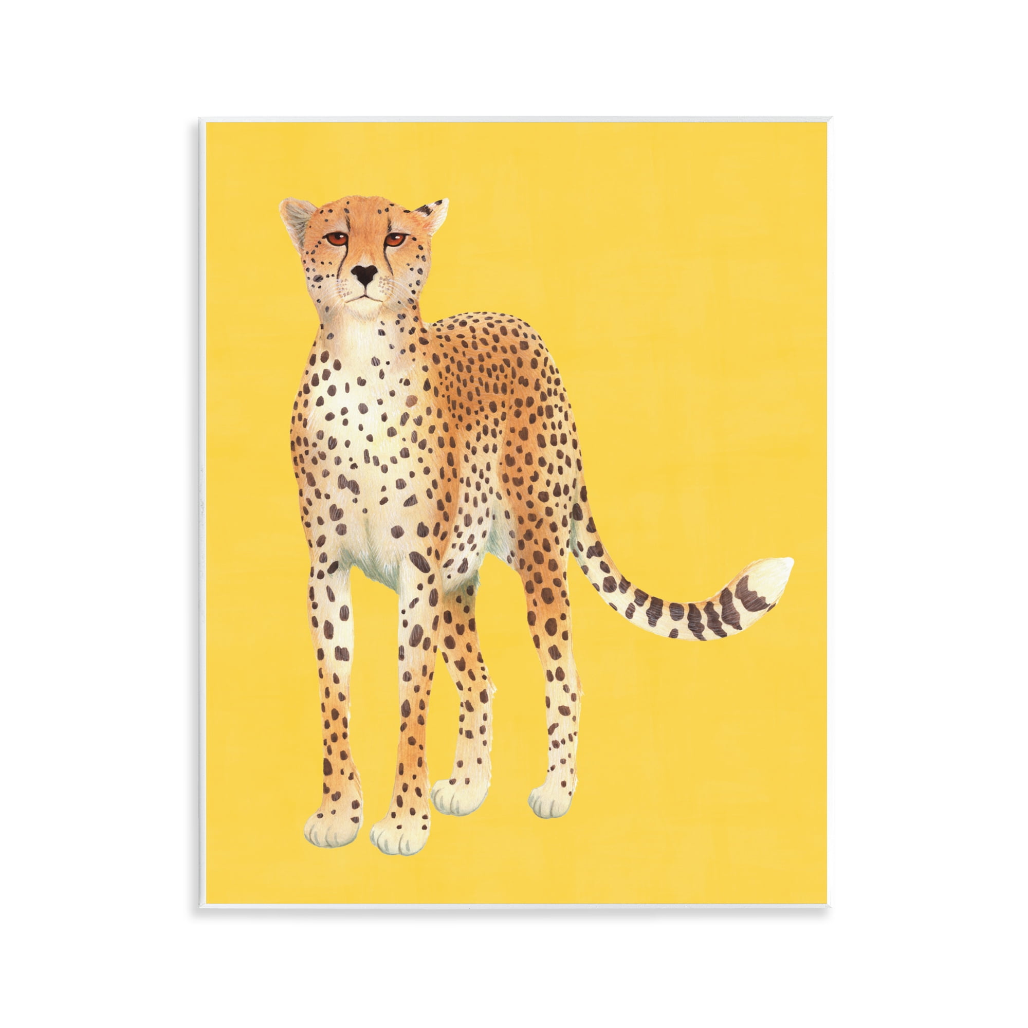 Stupell Industries Exotic Cheetah over Yellow Wall Plaque Art, design by Karolina Sato