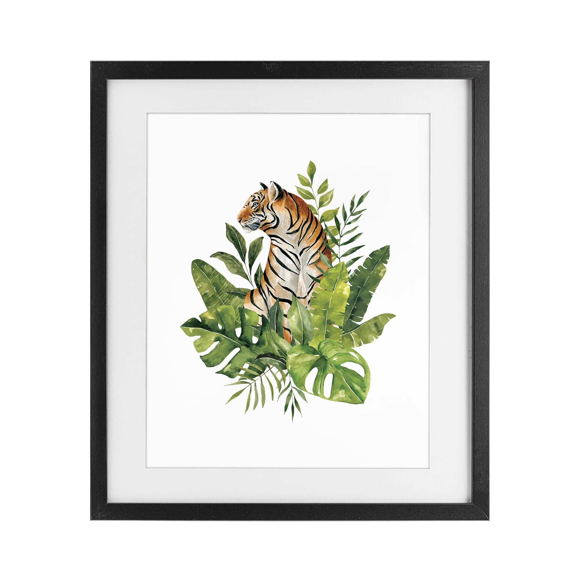 Stupell Industries Exotic Jungle Tiger Black Framed Print Under Glass, design by Bethany Sandoval