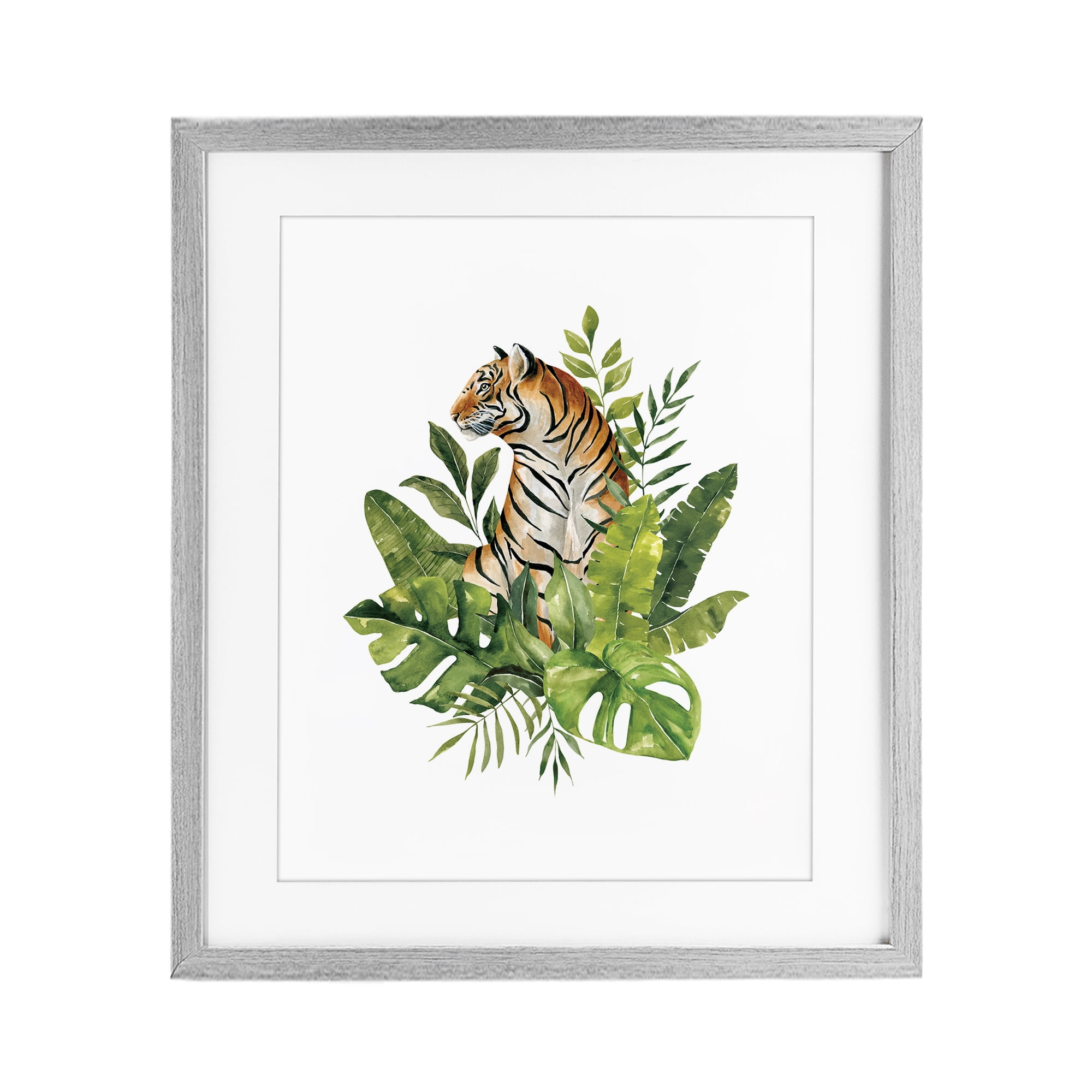 Stupell Industries Exotic Jungle Tiger Gray Framed Print Under Glass, design by Bethany Sandoval