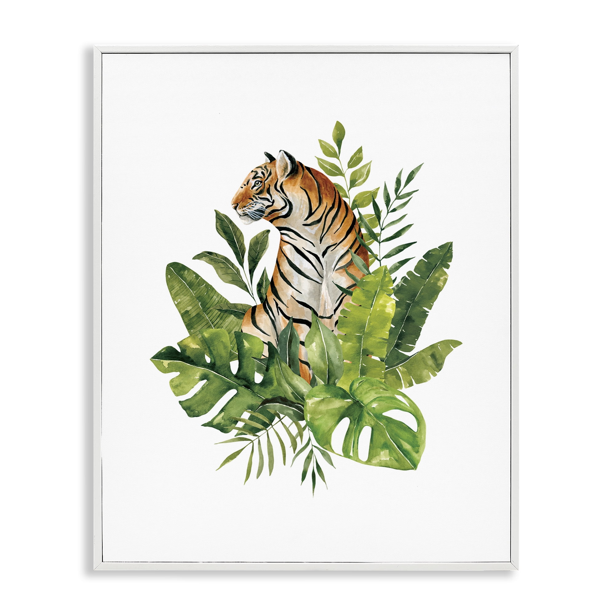 Stupell Industries Exotic Jungle Tiger White Framed Giclee Art, design by Bethany Sandoval