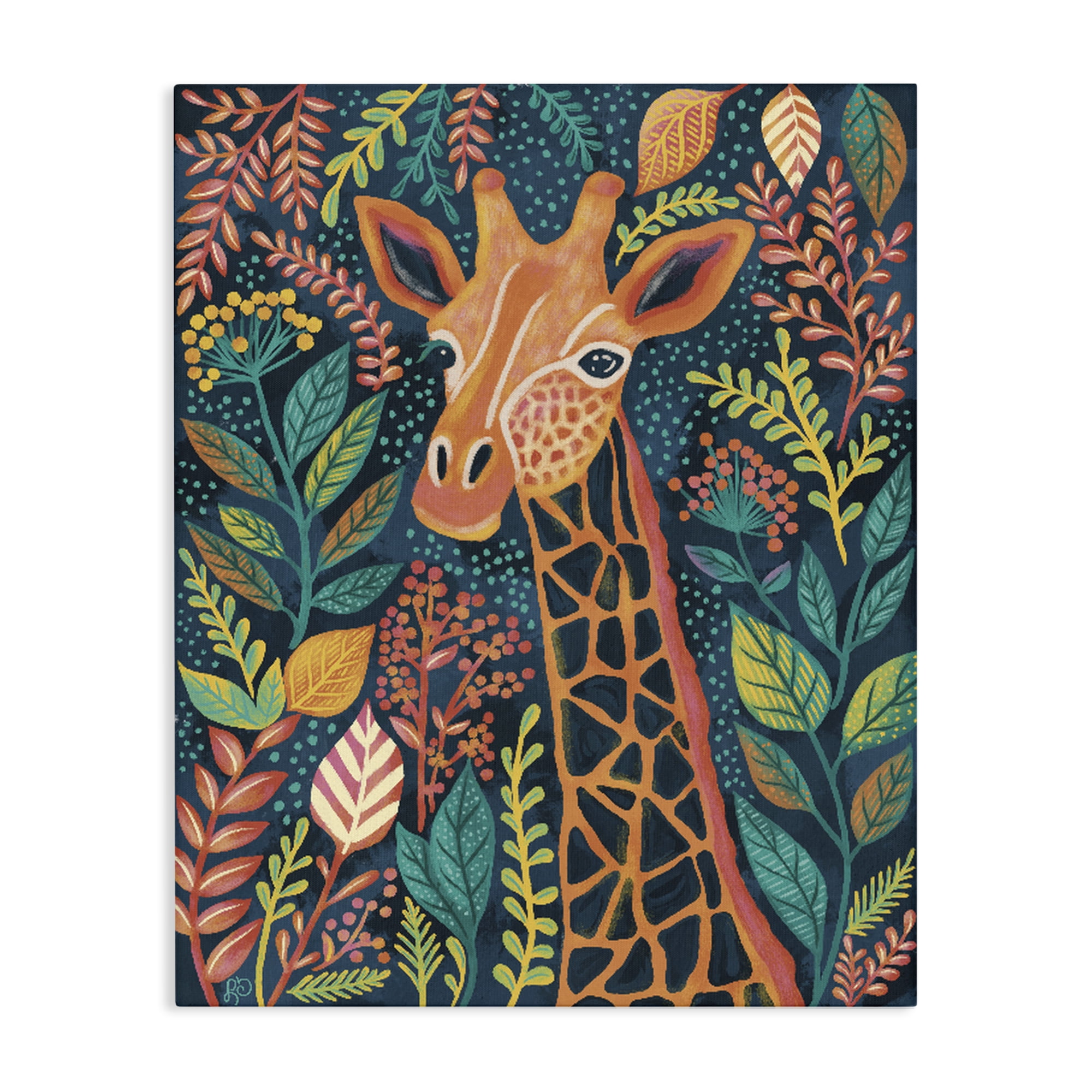 Stupell Industries Exotic Leaf Pattern Giraffe Canvas Wall Art, design by Lisa R Dumm