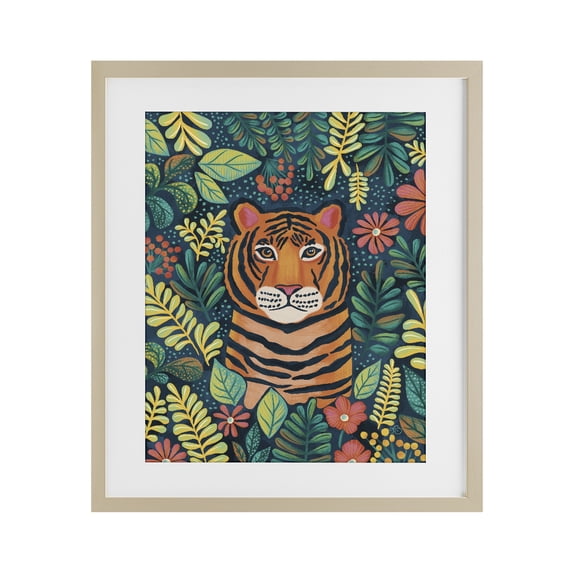 Stupell Industries Eclectic Exotic Leaf Pattern Tiger Birch Framed Print Under Glass, 13 x 16, by Lisa R Dumm