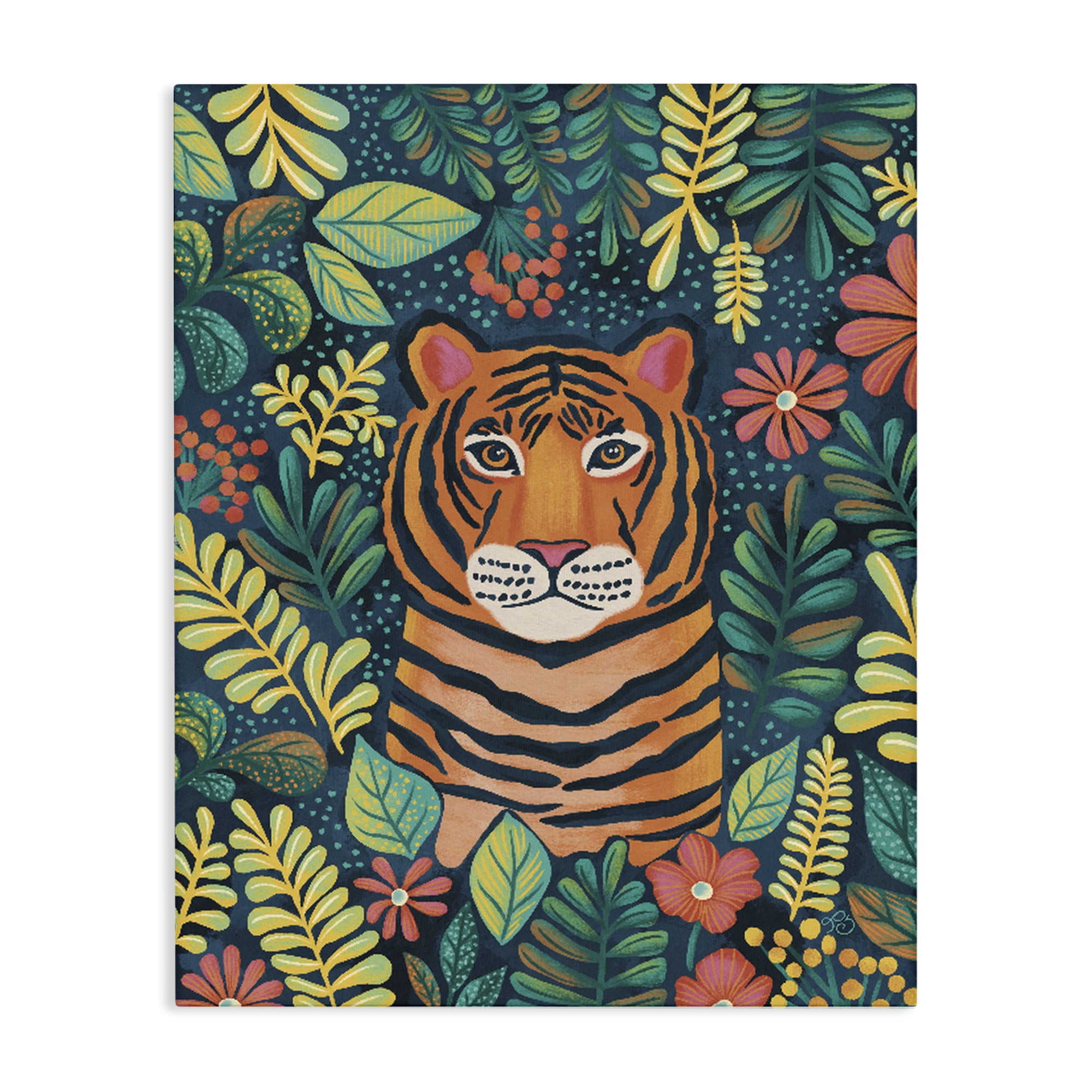 Stupell Industries Exotic Leaf Pattern Tiger Canvas Wall Art, design by Lisa R Dumm