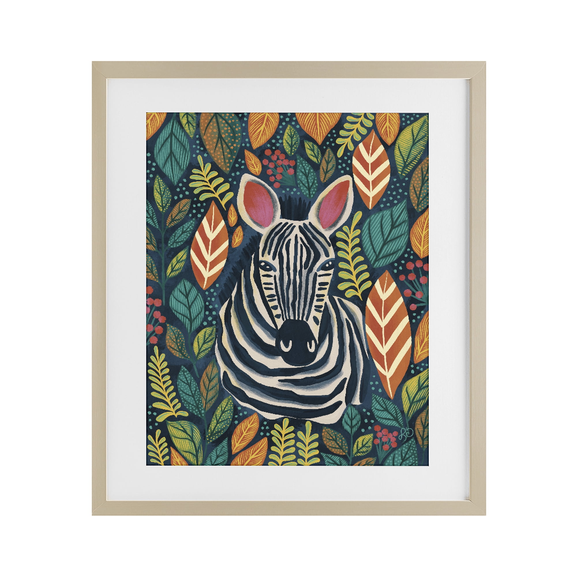 Stupell Industries Exotic Leaf Pattern Zebra Birch Framed Print Under Glass, design by Lisa R Dumm