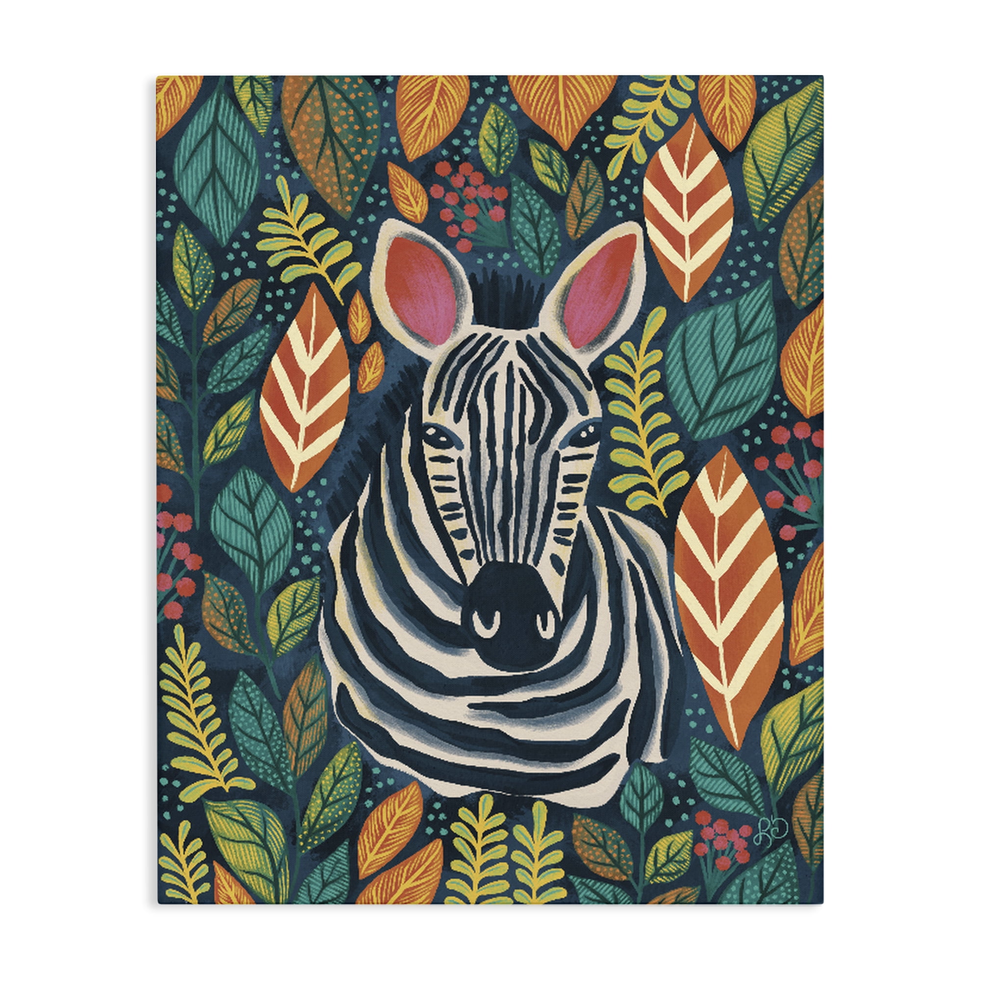 Stupell Industries Exotic Leaf Pattern Zebra Canvas Wall Art, design by Lisa R Dumm